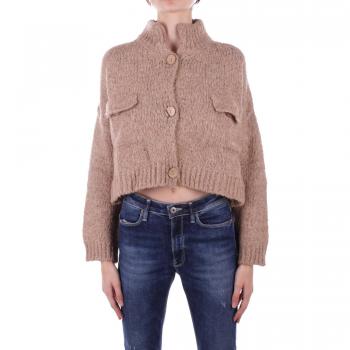 H2O Women's Beige Cardigan Sweater with Front Logo, Size M