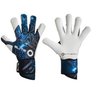 Guantes de portero Elite Galaxy Serie 2024, talla 8, unisex, guantes profesionales de portero de fútbol para adultos, agarre definitivo, muñequera, color blanco y azul