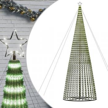 Árbol de Navidad cono de luz 1544 LEDs blanco frío 500 cm