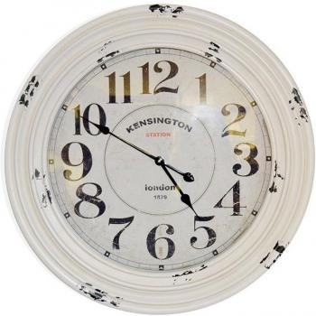 Moycor Decoracón - Reloj de pared Charlotte, madera, redondo, 78 x 7 x 78 cm, color blanco
