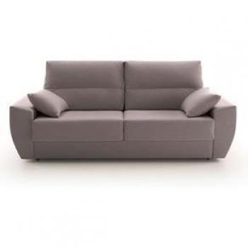 Sofá Cama Italiano Mónaco 3 Plazas 200x96cm Tela Antimanchas Color Beige con Colchón Visco Royal Gris 96X200x102 Cm