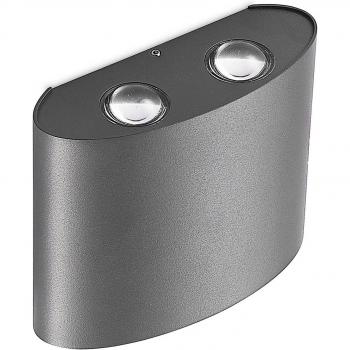 Aplique LED de exterior Lindby Gatlin, 14 cm, moderno, color negro, hecho de aluminio, 4 llamas