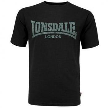 Lonsdale Logo Kai Black T-Shirt - 100% Cotton - Men's XL