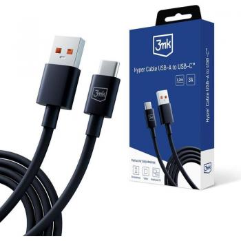 Cable USB A a C 60W 1.2m 5A Negro 3mk Hyper Cable