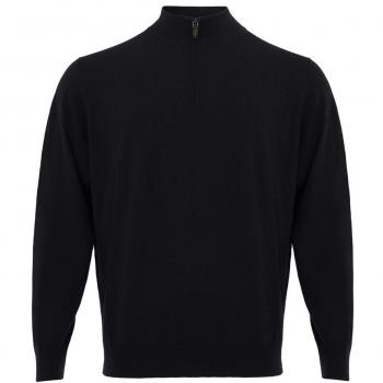 Colombo Elegant Black Cashmere Men's Sweater - IT56 | 3XL, Italian Cashmere, Male, Black, Size: 3XL