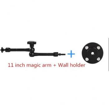 Soporte de pared con brazo mágico articulado y abrazadera para conectar cámara, monitor, luz LED, flash y micrófono
