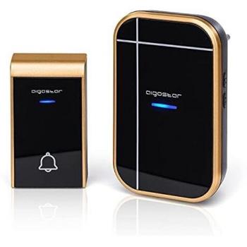 Aigostar Bell AC - Timbre inalámbrico, Timbre de Puerta con Indicadores LED, Resistente al Agua, 36 Melodías, 3 Niveles de Volumen, Timbre para Ancianos, Casa, Oficina