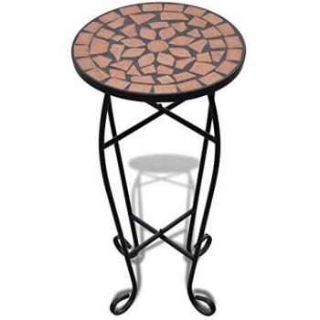 vidaXL Mosaic Side Table Plant Table Terracotta