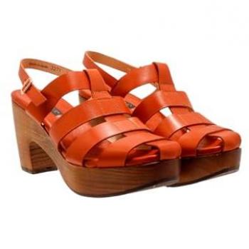 Sandalias de Tacón Neosens para Mujer en Piel Roja y Arcilla S3271
