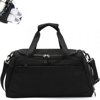 Bolsa de Viaje Impermeable 35L con Compartimento para Zapatos - Equipaje de Mano Negro para Hombre y Mujer