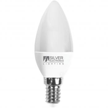 Bombilla LED Decorativa Silver Electronic Vela 7W equivalente a 70W, casquillo E14, temperatura de color 5000K, flujo luminoso 620 lúmenes, luz fría, efici