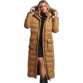 Superdry Women's Long Microfiber Down Jacket