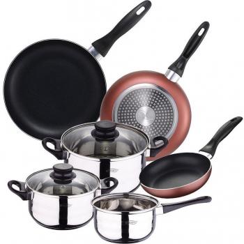 San Ignacio Set Batería de cocina de 5 piezas + 3 Sarténes