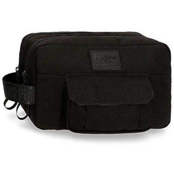 Neceser Doble Compartimento Adaptable Pepe Jeans Denton Negro, 26x16x12 cms