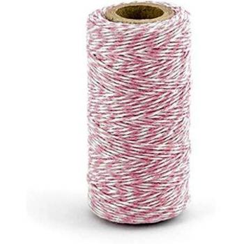 PartyDeco Cinta la Guita Rosa y Blanco de 50M