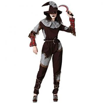 Disfraz de Espantapájaros Terrorífico para Mujer Adulto XS - Halloween, Carnaval, Fiesta, Teatro, Cumpleaños
