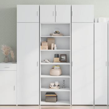 Aparador alto blanco de madera de múltiples capas y madera de ingeniería 70x41x185 cm