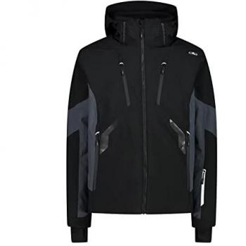 Chaqueta Softshell CMP Zip Hood Stretch con capucha desmontable, color negro, talla XXL, aislante de fibra sintética