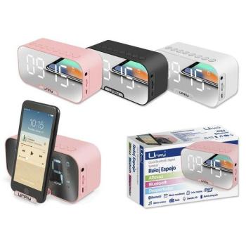 Reloj Despertador Bluetooth Espejo con Altavoz Umay