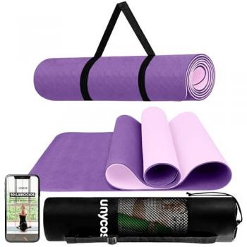 Esterilla de Yoga y Pilates Antideslizante Ecológica 183 x 61 cm - Incluye Bolsa y Correa de Hombro
