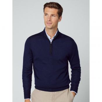 Jersey Hackett London de hombre en color azul marino con cuello alto