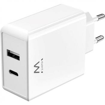 Ewent EW1328 Cargador Universal 45W USB Tipo A / USB Tipo C Quick Charge Blanco