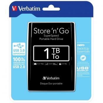 Disco Duro Portátil Store 'n' Go USB 3.0 de 1 TB en color Negro