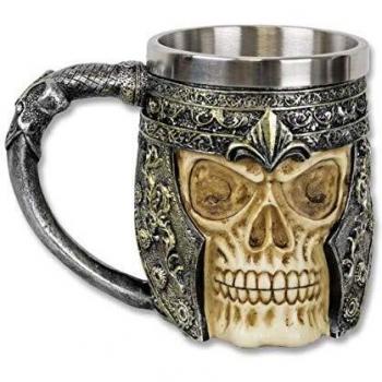 Martinez Albainox Jarra de Decoración Calavera, Material de Resina, Interior de Aluminio, Altura de 12 cm, Tole10 Imperial
