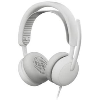 Auriculares Logitech Zone Wired 2 para Empresas - Blanco Roto, USB-C/USB-A, con Cancelación de Ruido y Micrófono, Certificado para Microsoft Teams