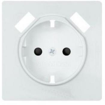 Tapa Base de Enchufe Schuko con USB Doble Blanco Polar Siemens Delta Style