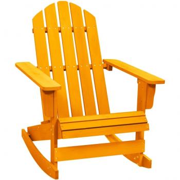 Silla de jardín mecedora de madera Adirondack color naranja masivo vidaXL