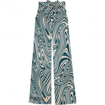 Wide-Leg Graphic Print Trousers for Women - La Petite Étoile Iwa