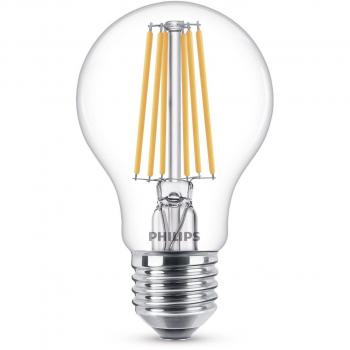 Philips bombilla LED estándar de filamento, efecto vintage, casquillo gordo E27, 8 W equivalentes a 75 W en incandescencia, luz blanca fría