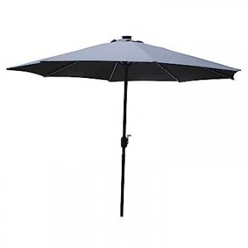 Sombrilla redonda con LED 2,92 m gris Manarola