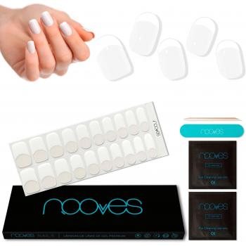 NOOVES NAILS Láminas de Uñas de Gel Precurado Premium - French Grace, Francesa, Tiras De Uñas De Gel semicurado, Pegatinas Uñas Semipermanente en Gel, Gel Nail