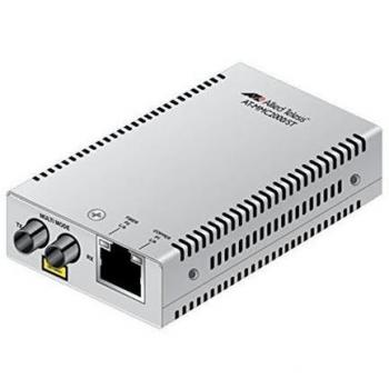 Allied Telesis Compact Multimode Fiber Optic Media Converter 10/100/1000T to 1000Base-SX ST Connector