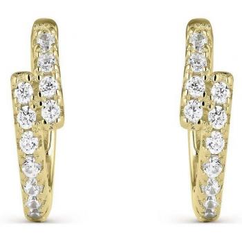 Pendientes criollas de plata bañada en oro con circonitas blancas en zigzag Itemporality SEA-201-354-UU