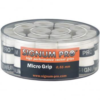 Signum Overgrip Micro Grip 30er - Mango de Raqueta de Tenis, Color Blanco, Talla Standard