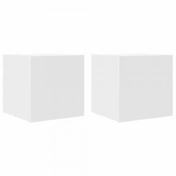 Mueble TV de Pared Estantería Multimedia Buffet 2 Piezas 30,5 x 30 x 30 cm Color Blanco