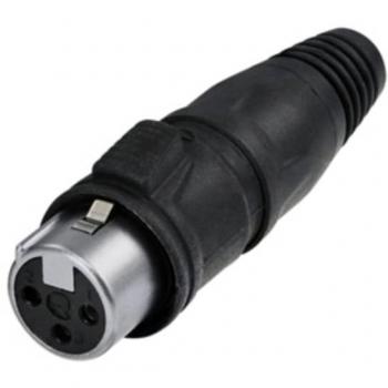 Conector de cable XLR de 3 pines REAN RCX3F-Z-000-1, IP65, carcasa cromada