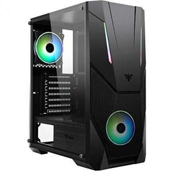 Caja Gaming Itek Spacirc VO - Torre Media ATX, 2 Ventiladores de 12cm ARGB, USB3.0, Panel Lateral de Vidrio Templado, Color Negro