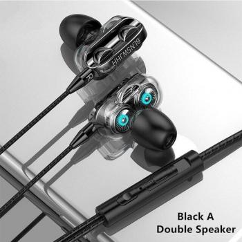 Auriculares internos con cable 3.5mm deportivos para videojuegos, compatibles con ordenador, iPhone y Xiaomi, sonido estéreo dual con micrófono