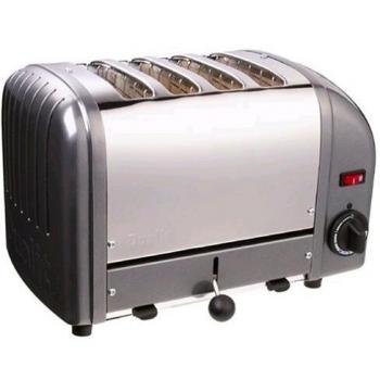 Dualit 4 Slice tostadora de acero inoxidable Metallic Charcoal