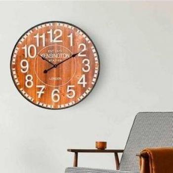 Reloj de Pared Vintage en Relieve con Esfera Madera Oscura Ø60cm