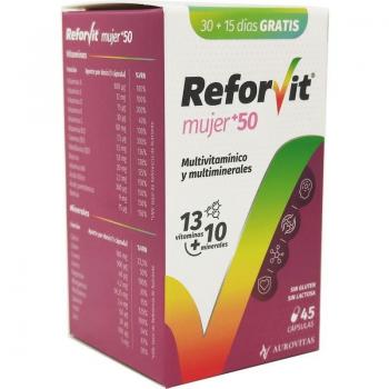 Reforvit Mujer +50 45 Cápsulas Aurovitas - Fórmula especial para mujeres activas mayores de 50 años