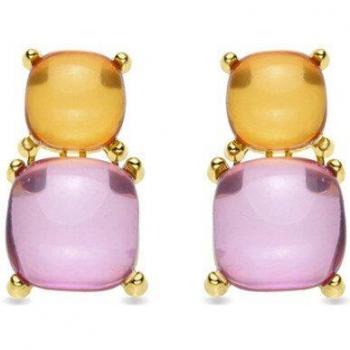 Pendientes Luxenter Azara de Cristal Multicolor acabados en oro amarillo de 18k
