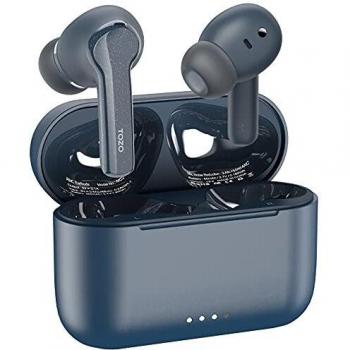 TOZO NC2 Auriculares Híbridos Inalámbricos con Cancelación Activa de Ruido, Detección In-Ear 5.2 Impermeable IPX6 Bluetooth, Auriculares Inmersivos de Graves Profundos Premium Azul