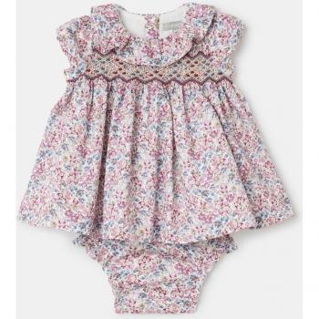 Vestido de bebé niña estilo jesusito con braguita estampada smock Coconut El Corte Inglés