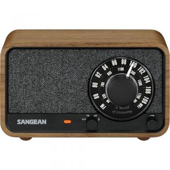 Sangean WR-8 Radio Portátil Analógica de Madera Nogal Vintage con Bluetooth y Batería Recargable 3350 mAh