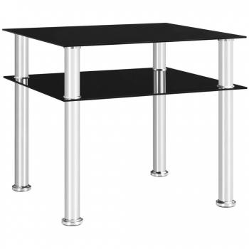 Mesa Lateral de Vidro Templado Preto 45x50x45 cm